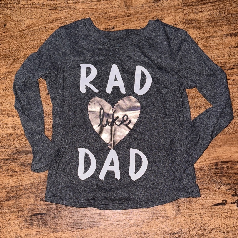 Old Navy Charcoal Long Sleeve Tee with 'Rad Like Dad' Design